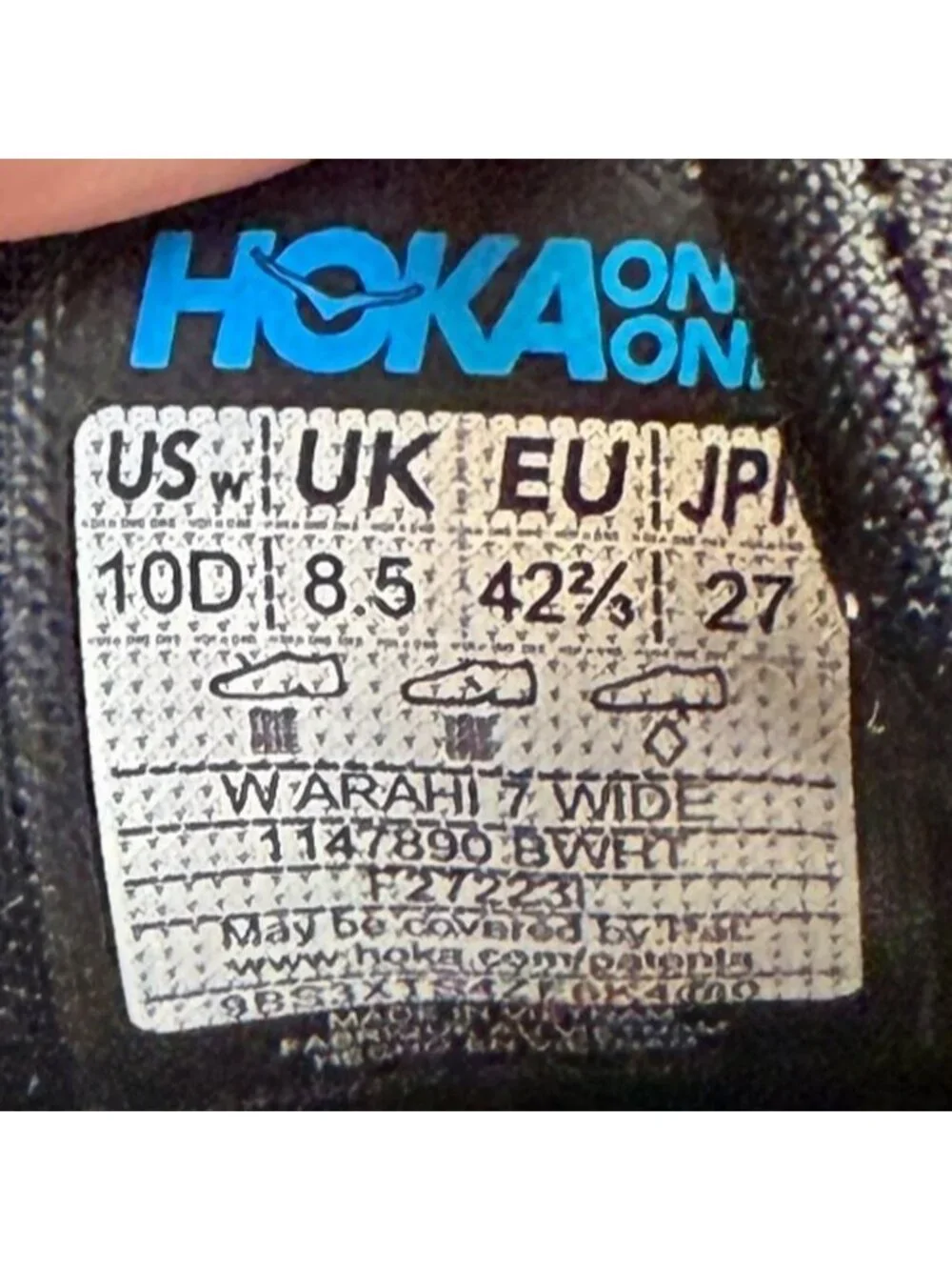 Hoka One One Arahi 7 Womens Size 10D Black White Athletic Running Shoes Sneaker_13